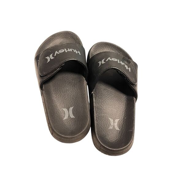 Hurley Black Velcro Slide Sandals Sz 11 - Picture 2 of 4